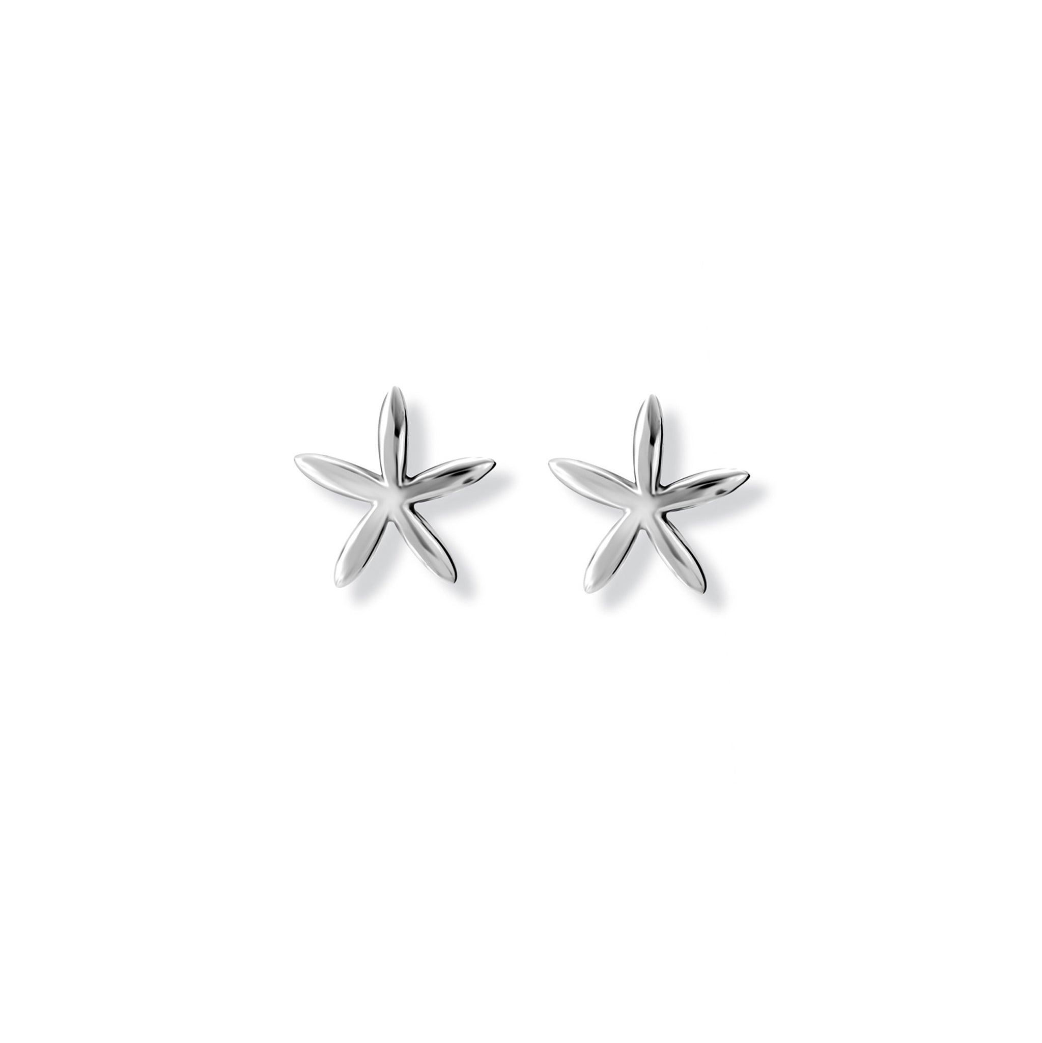 Handcrafted sterling silver starfish shaped earrings.
