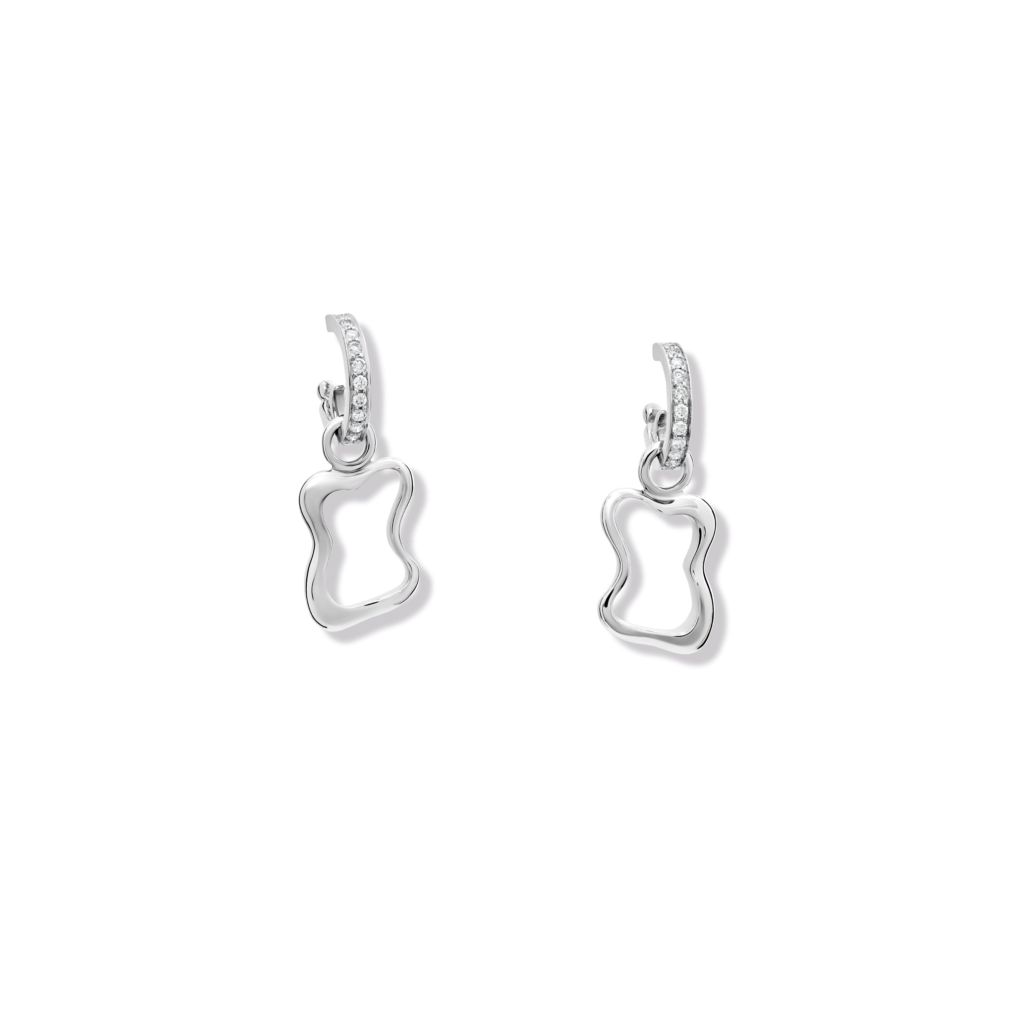 Handcrafted sterling silver earring drops featuring the outline of the french pastries: pain au chocolat.
