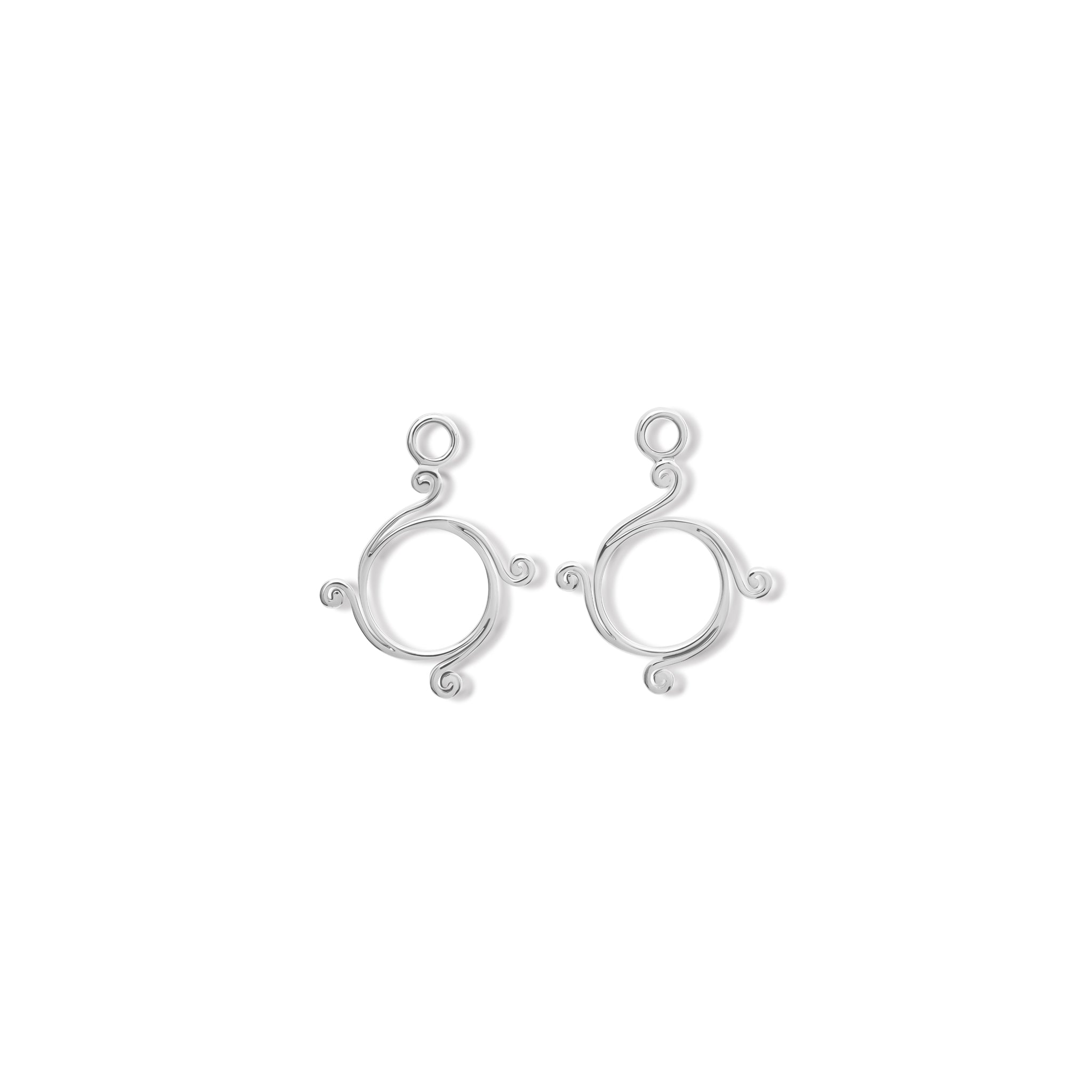 Handcrafted Athena small earring drops in silver.