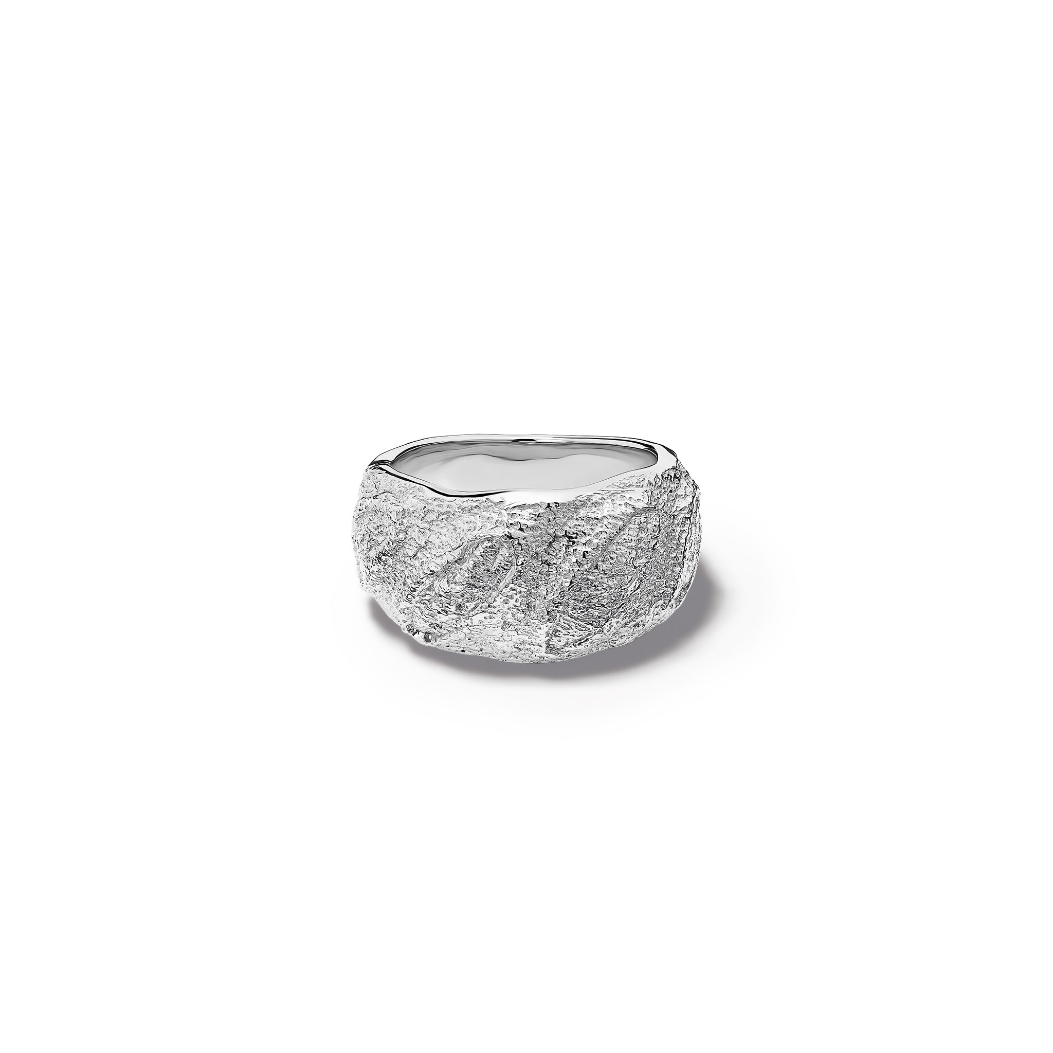 Handcrafted sterling silver ring designed with the intricate pattern and texture of a French baguette.