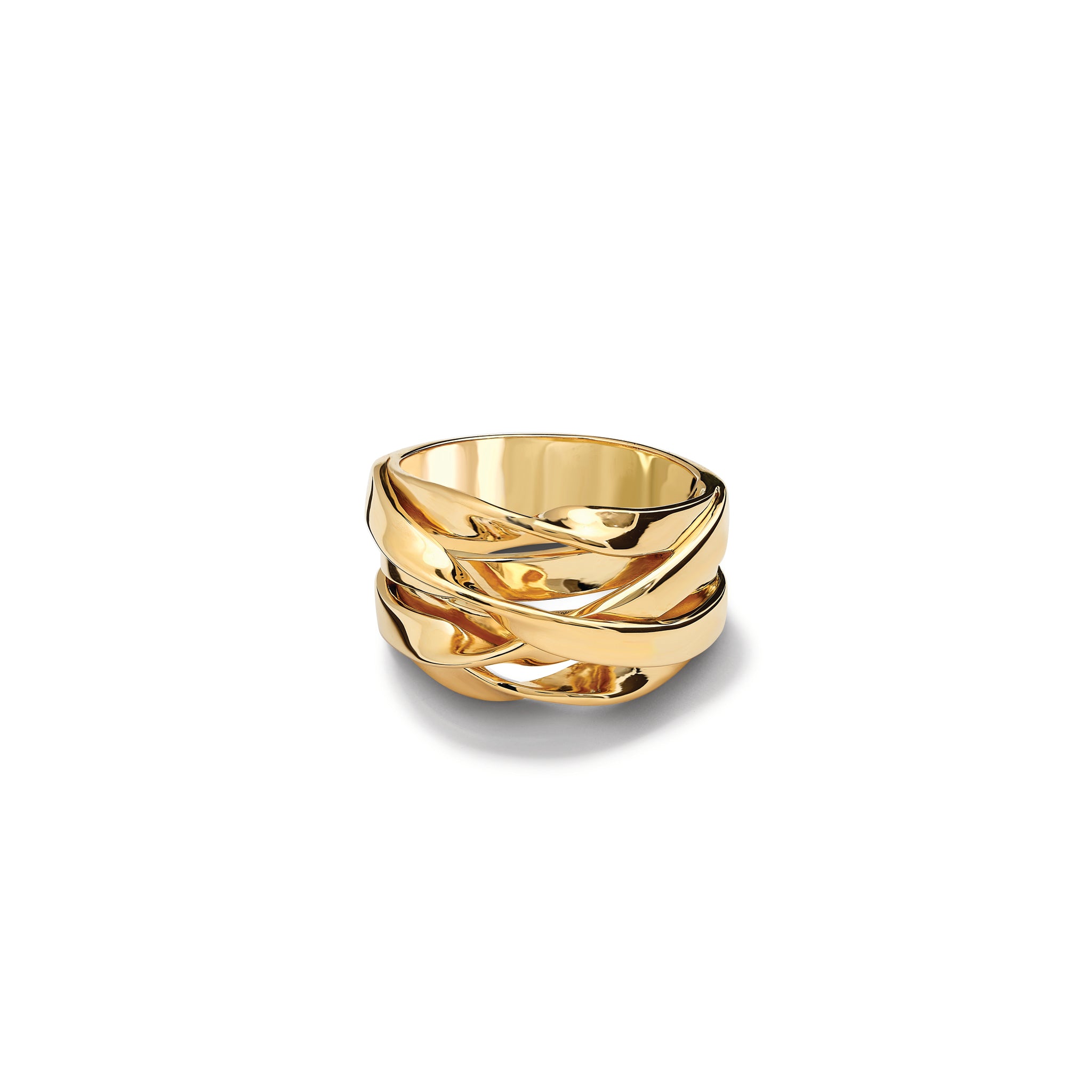 Handcrafted yellow gold ring featuring a nest of tagliatelle.