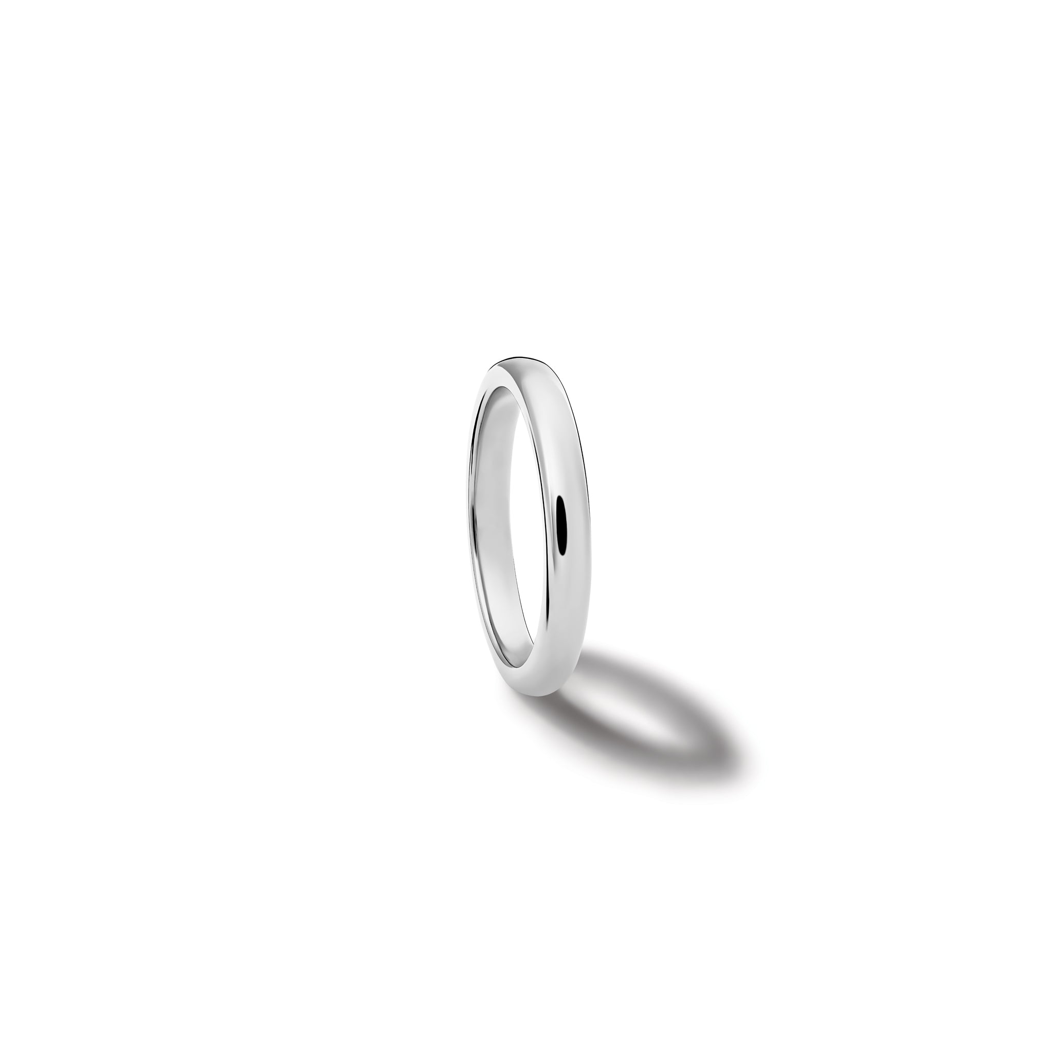 Handcrafted 18ct white gold wedding band.