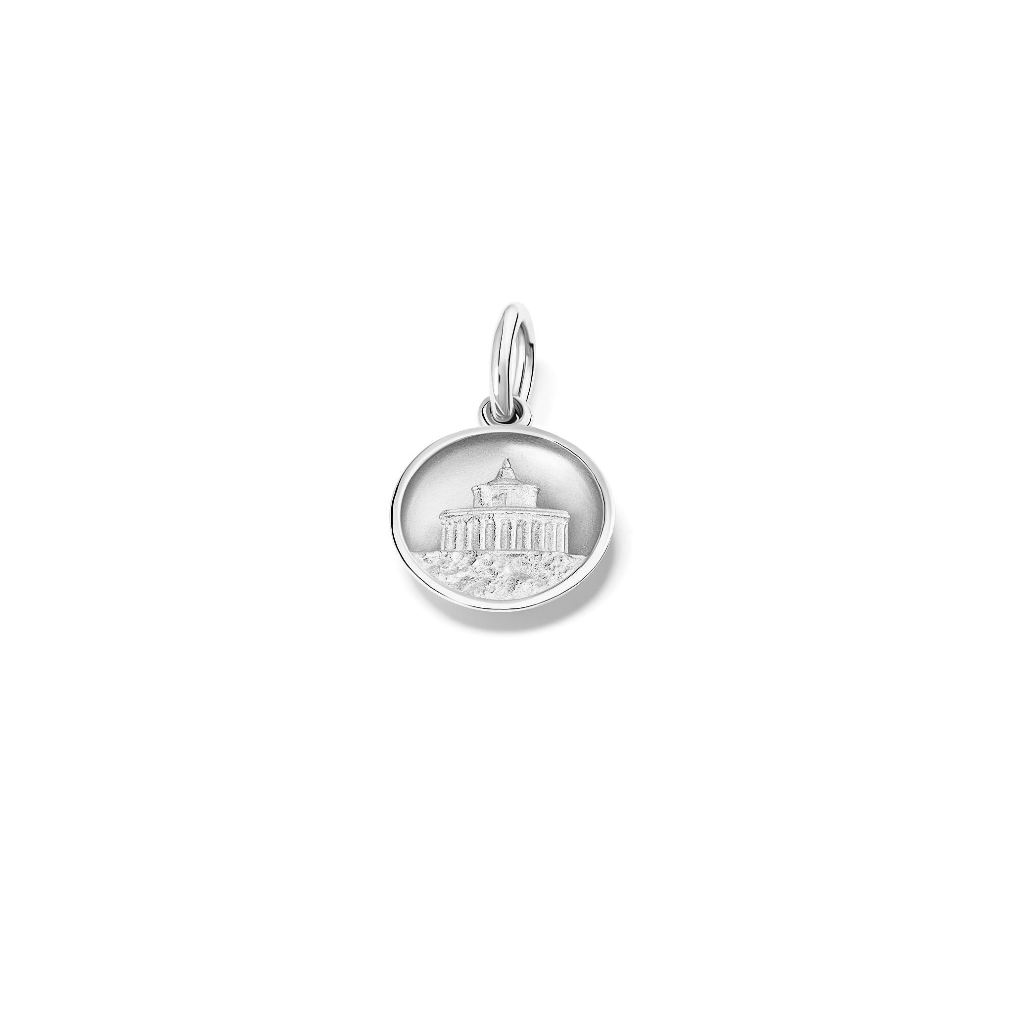 Handcrafted silver necklace pendant with a lighthouse 'en relief'.