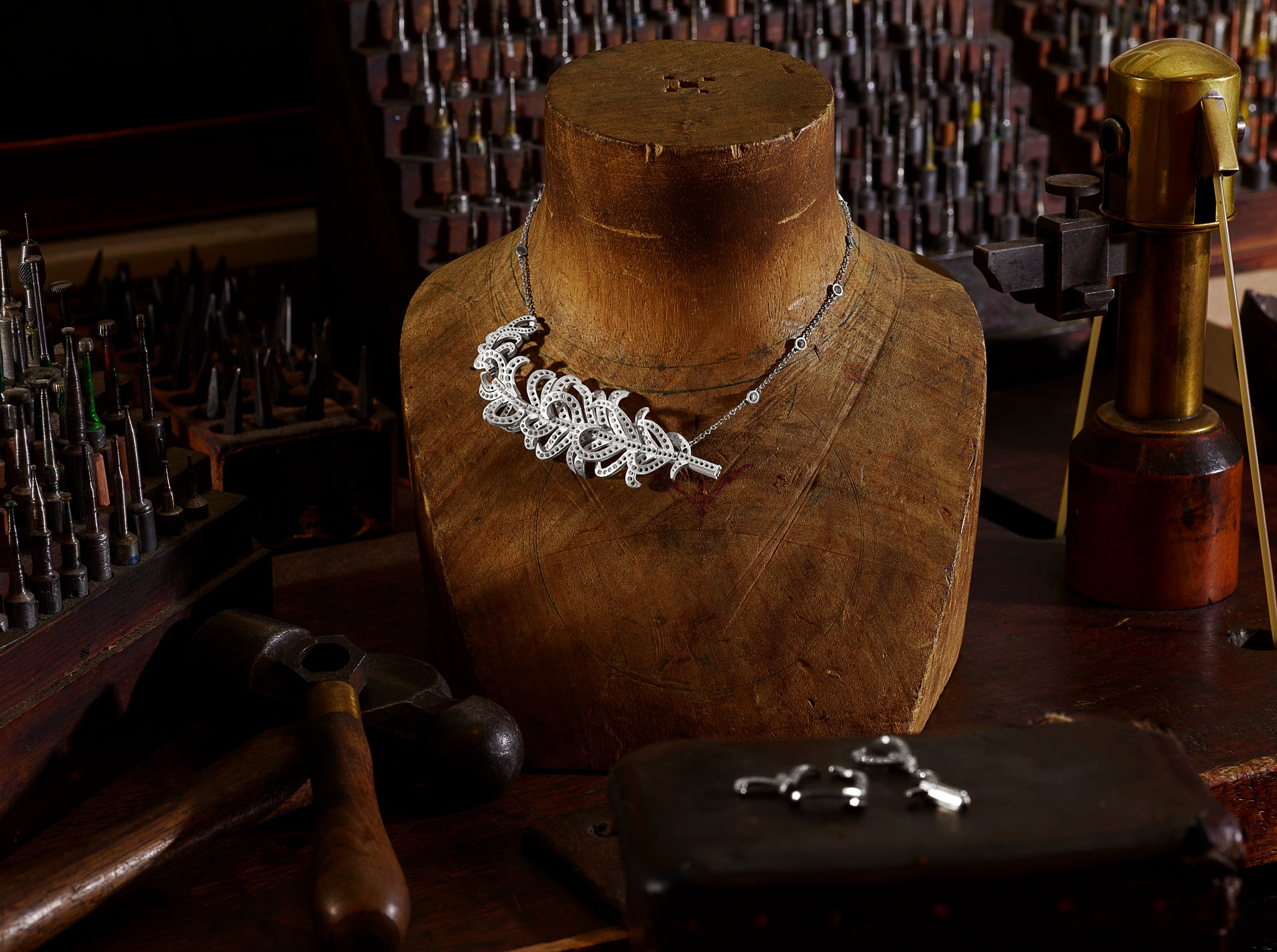 feather plume in workshop