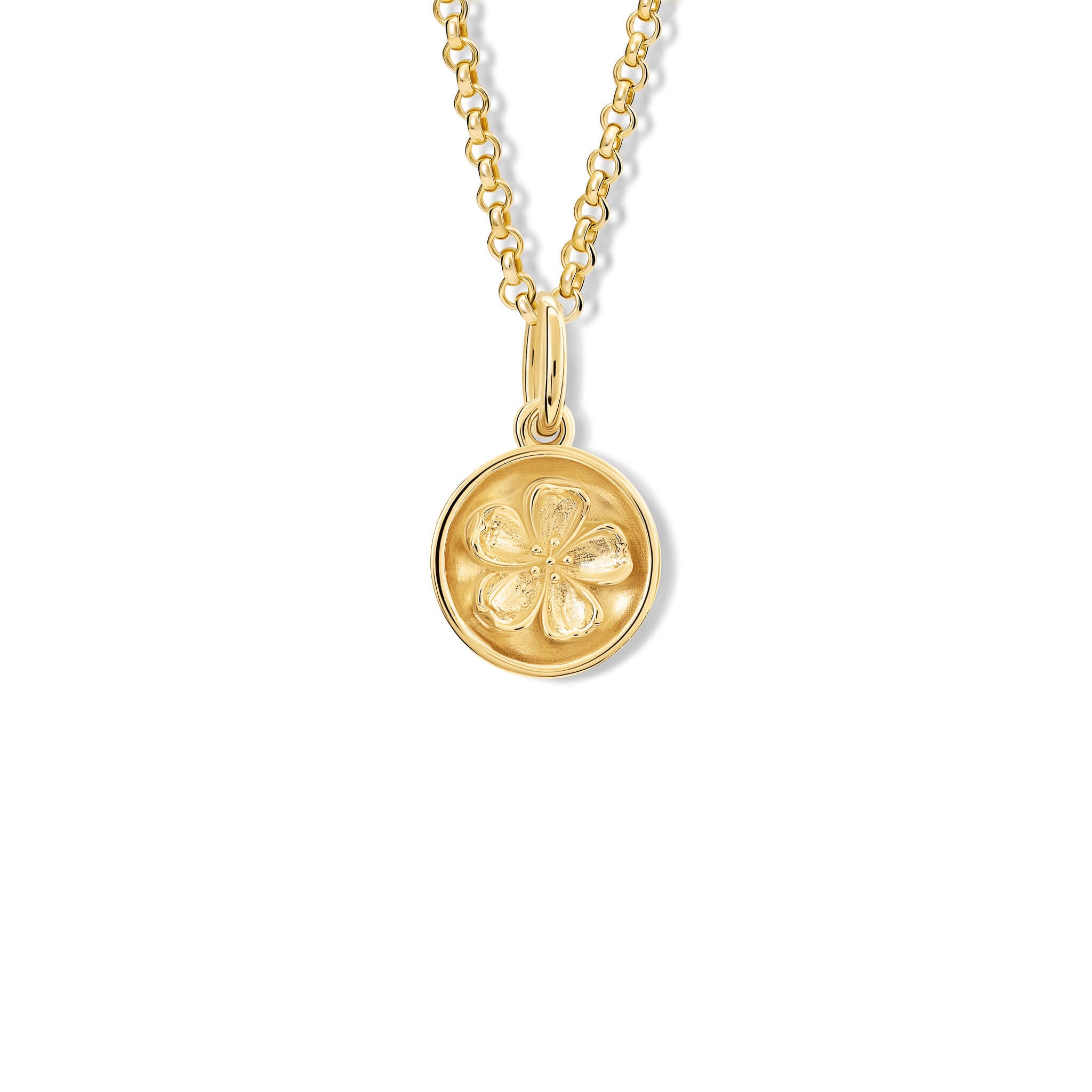 A handcrafted pendant with a plum blossom 'in relief'