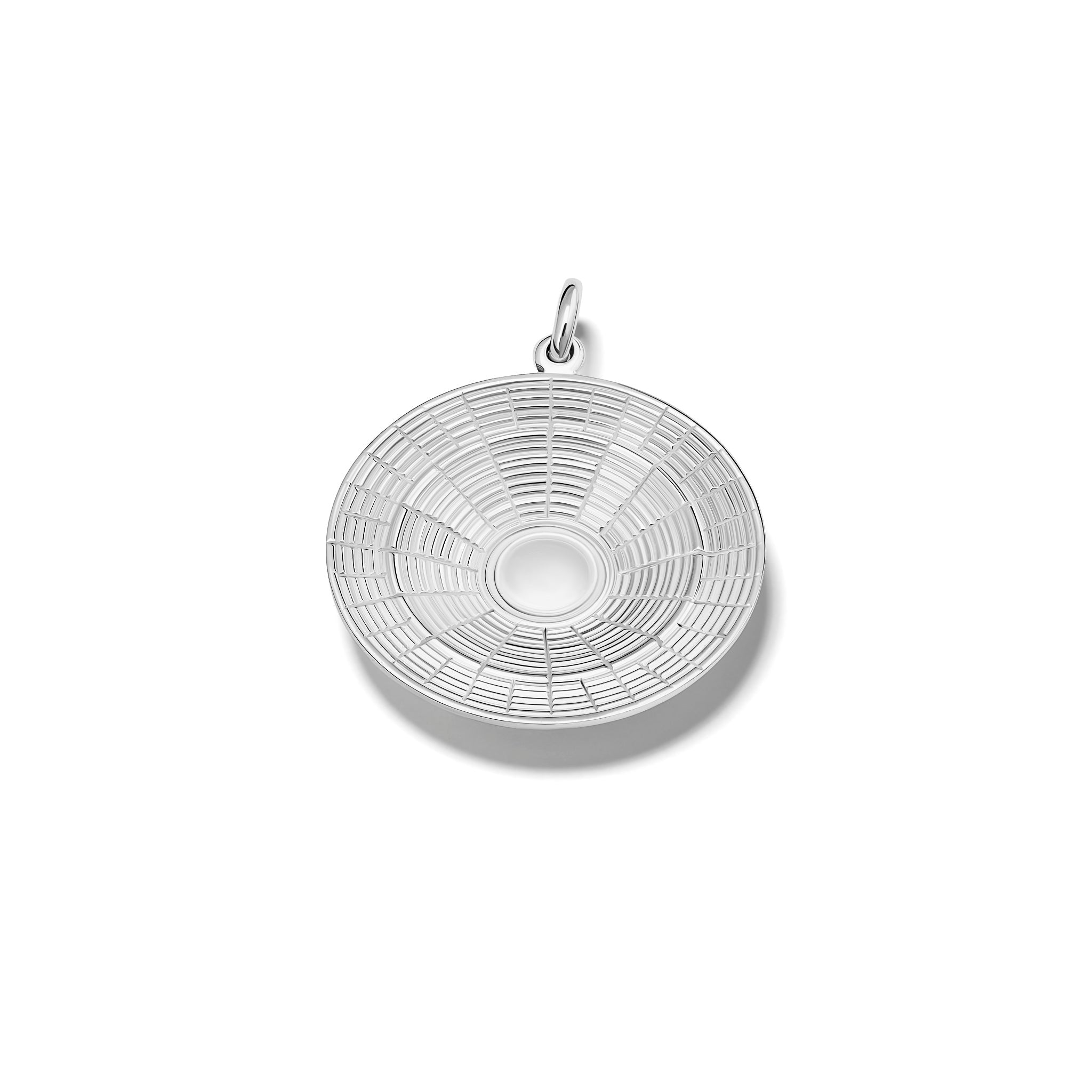 The handcrafted Epidavros necklace pendant in silver. Inspired by the ancient Greek amphitheatre of Epidaurus.