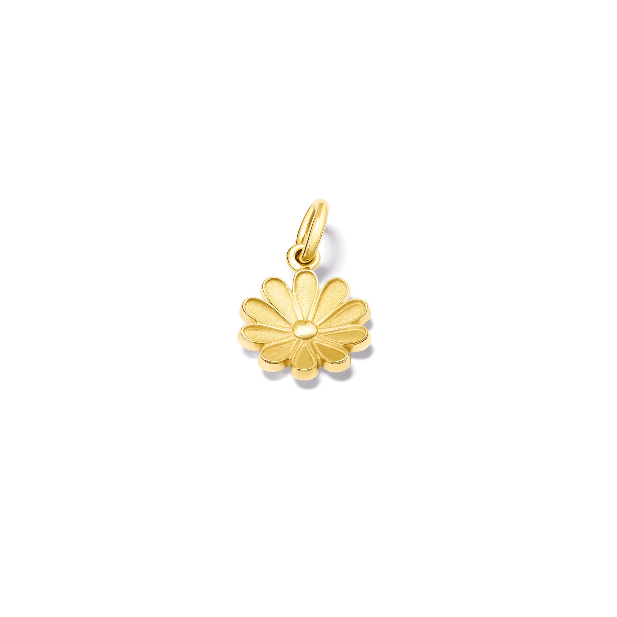 Handcrafted 9ct yellow gold necklace pendant in the shape of an anemone flower.