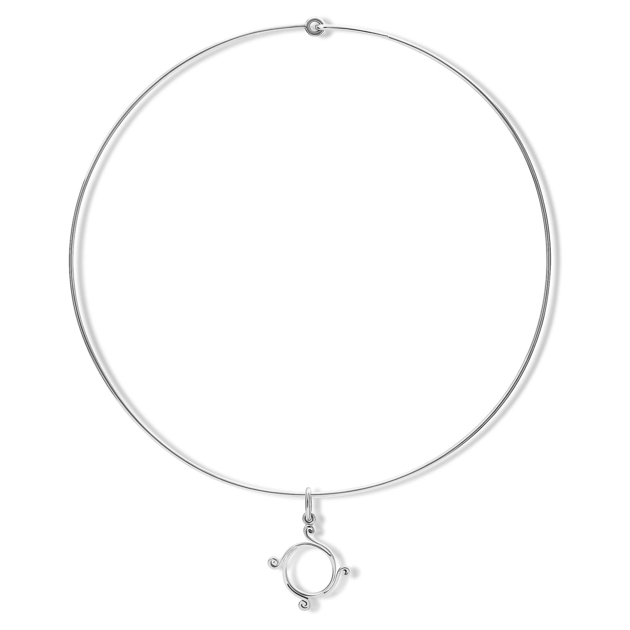Handcrafted silver torque necklace inspired by the nymph Calypso.