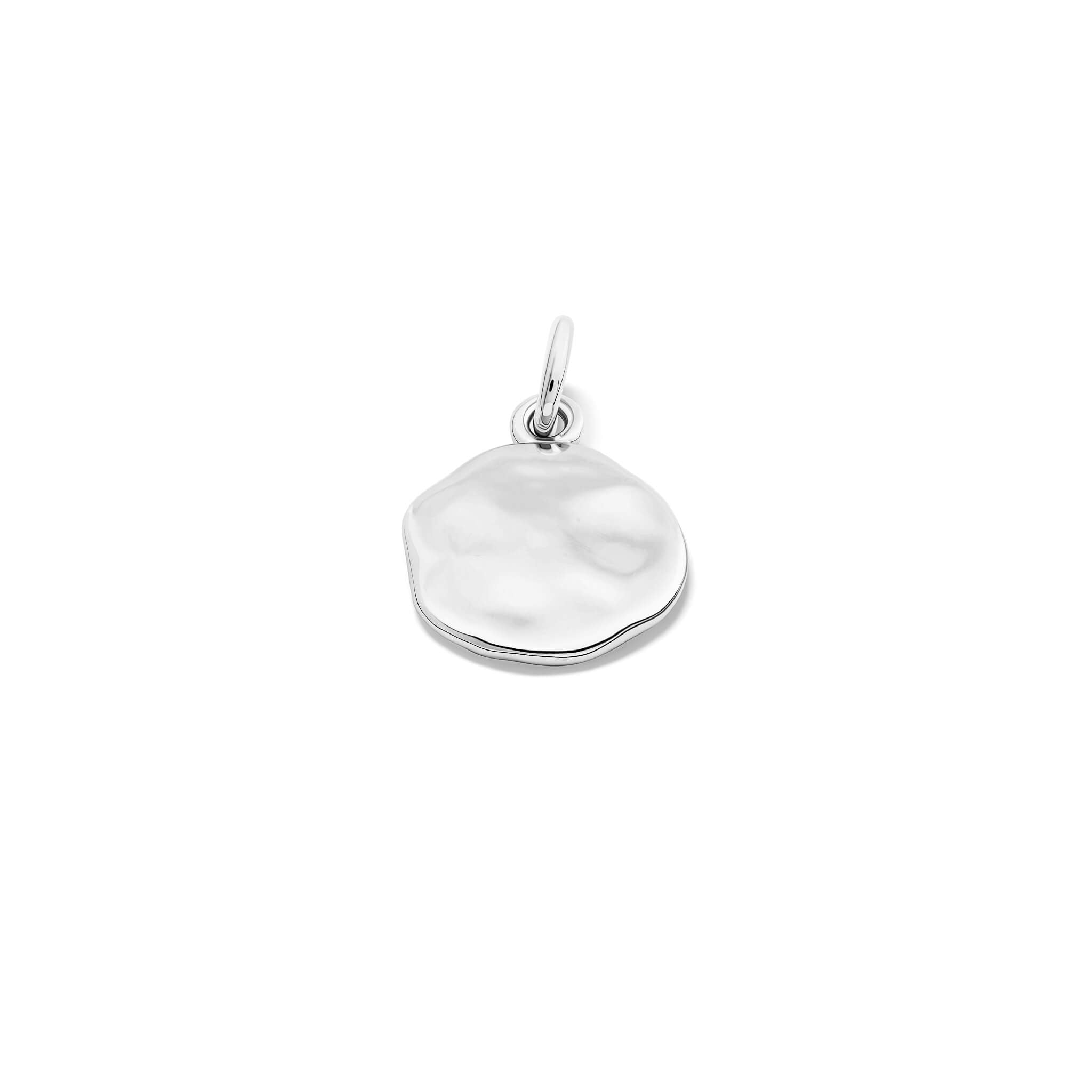 engravable silver pebble disc small pendant for personalised jewellery, from cassandra goad's classic collection