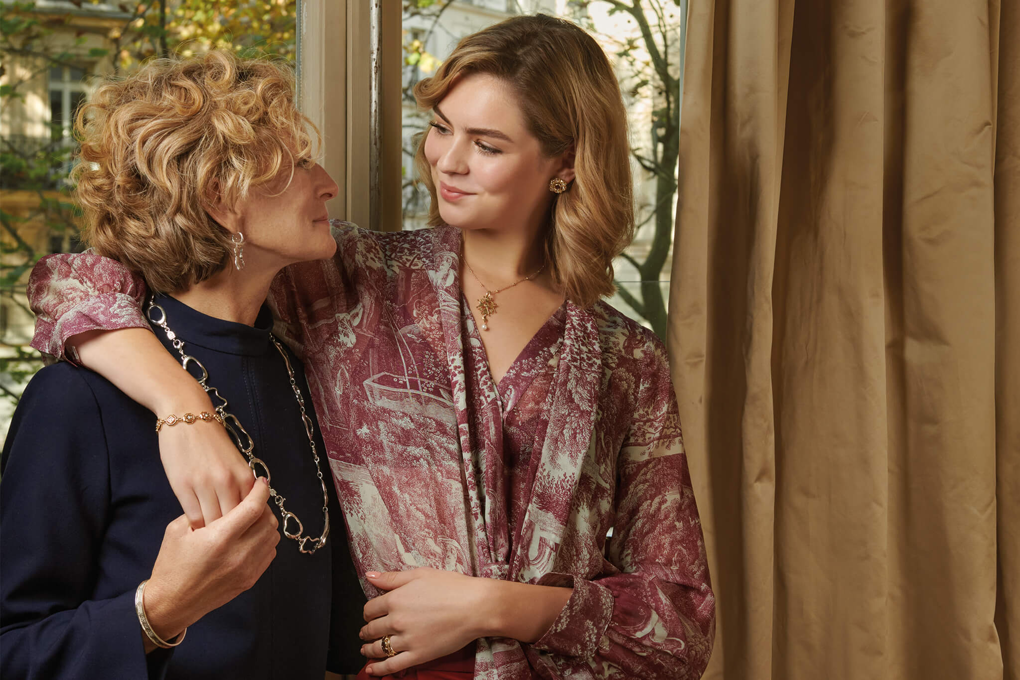 Mother and daughter wearing Cassandra Goad jewellery