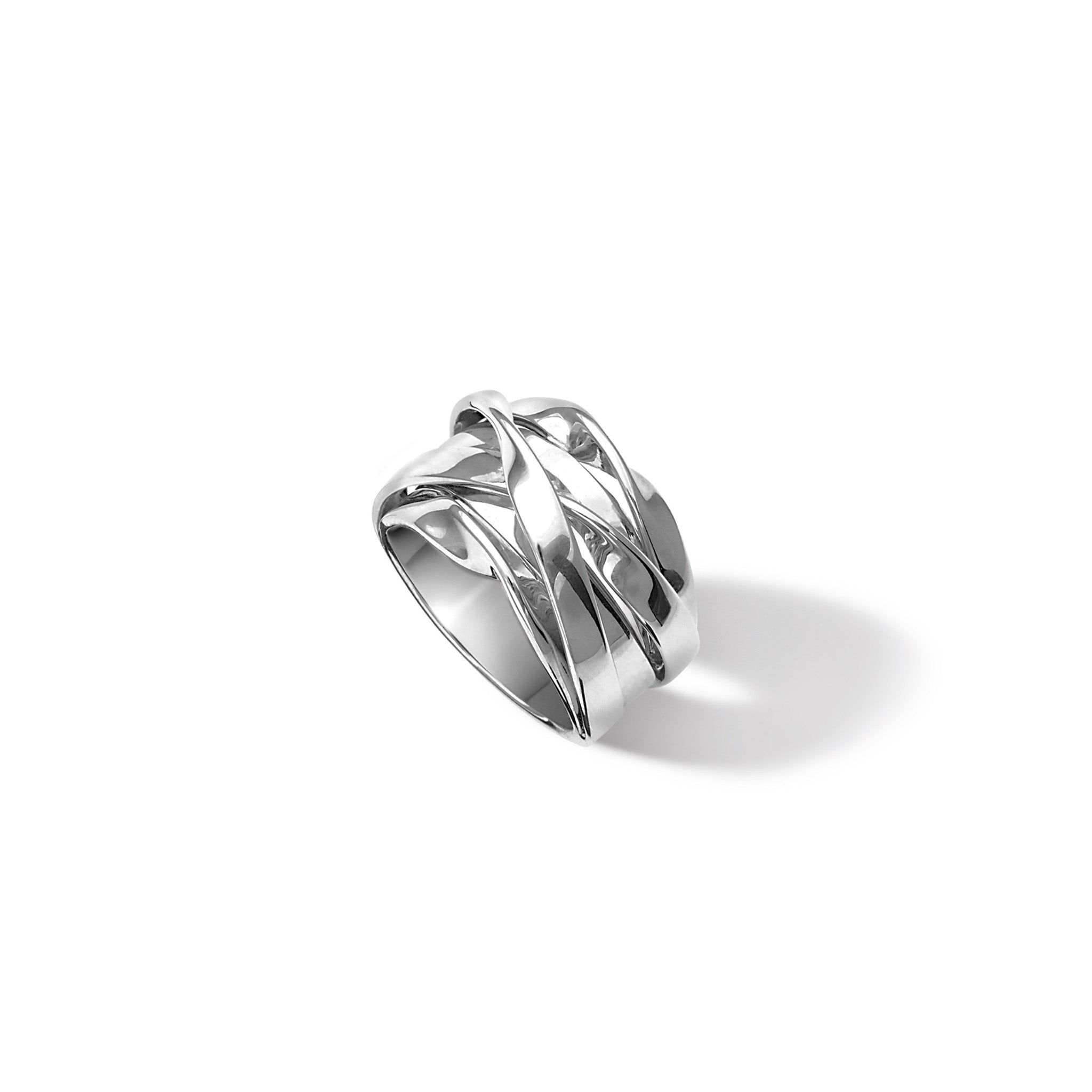 Handcrafted sterling silver ring featuring a nest of tagliatelle.