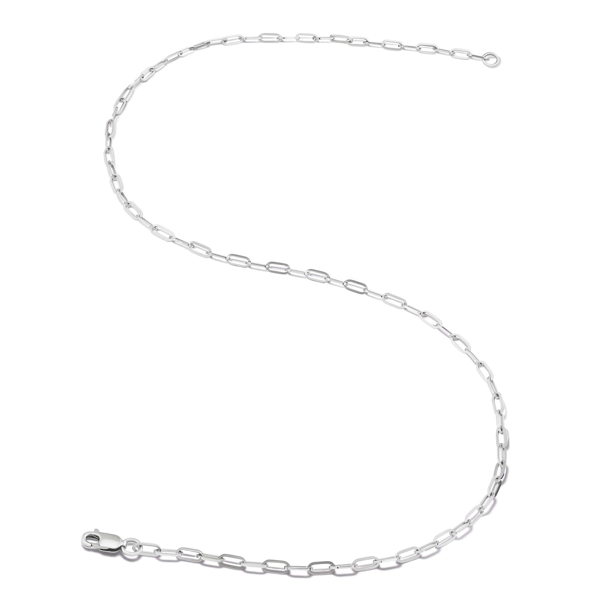 marine light silver chain with rectangular nautical-style links from Cassandra's Classic collection, suitable for men and women