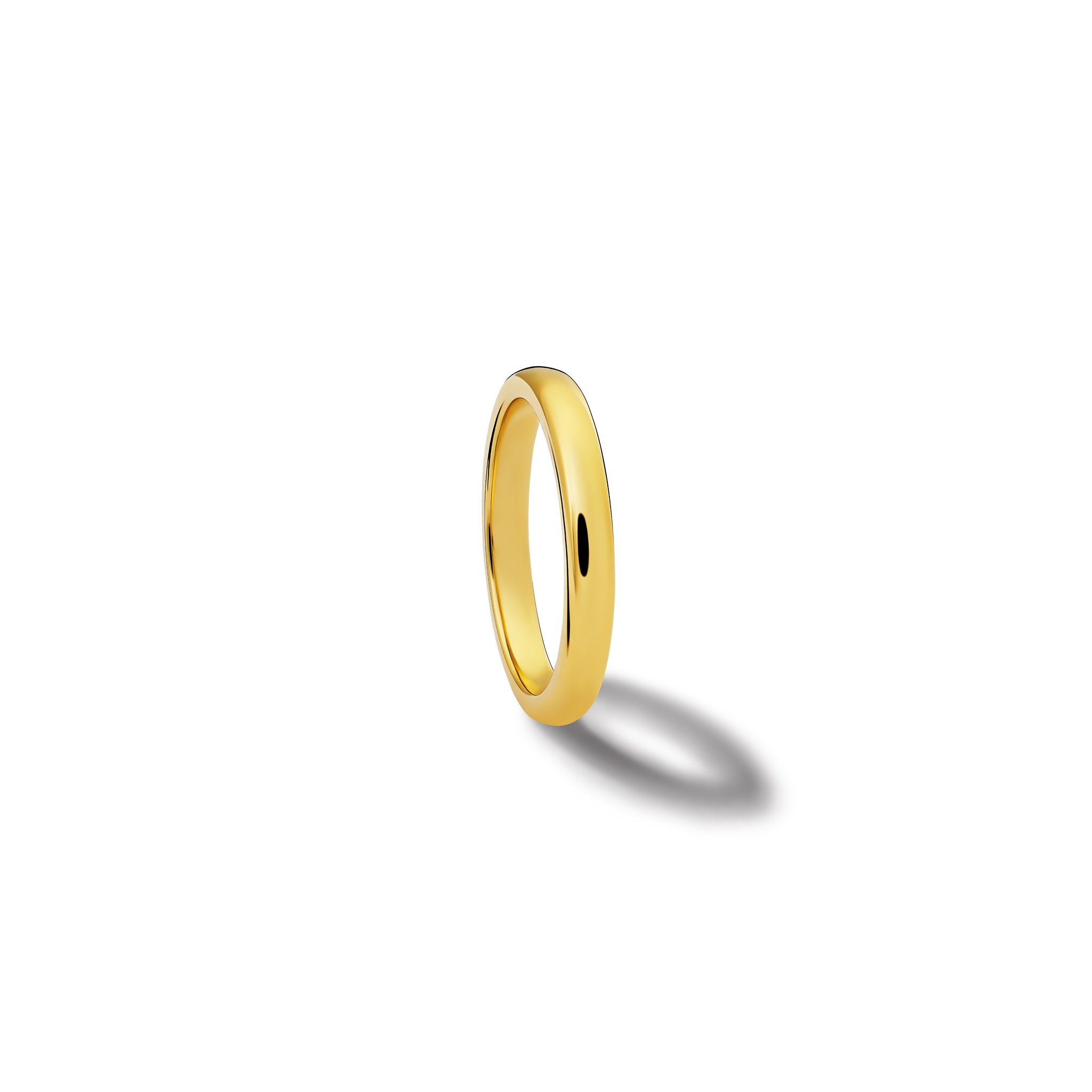 Handcrafted 18ct yellow gold wedding band.