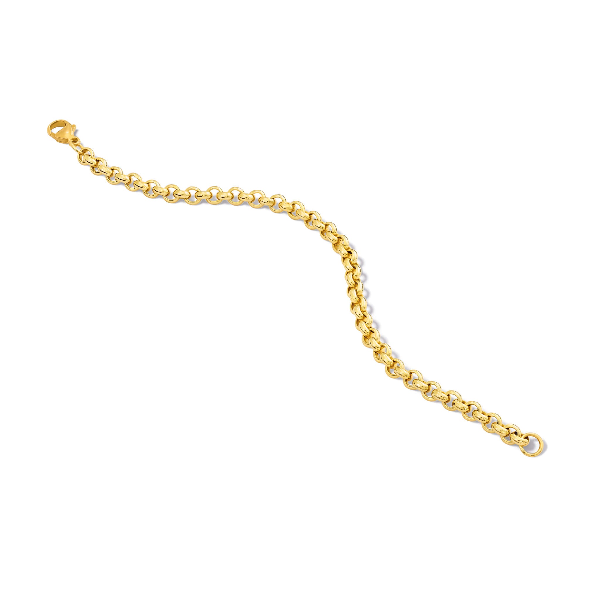 Handcrafted yellow gold bracelet with links.
