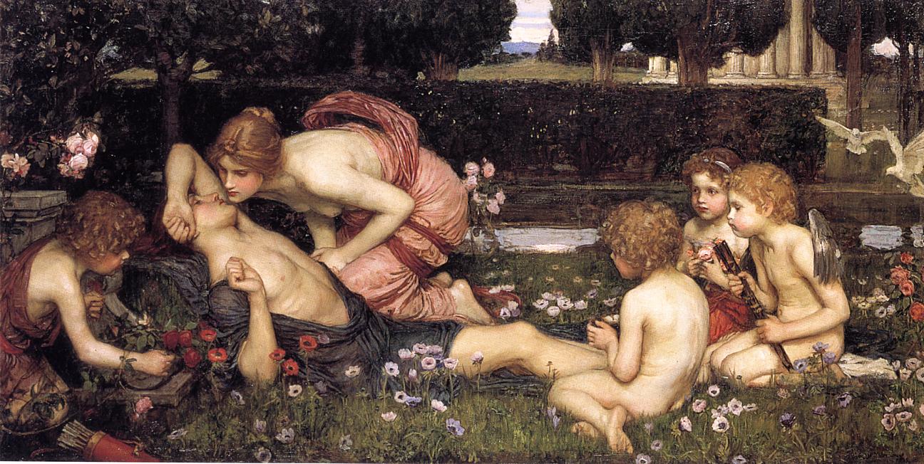 Adonis and Aphrodite surrounded by anemones