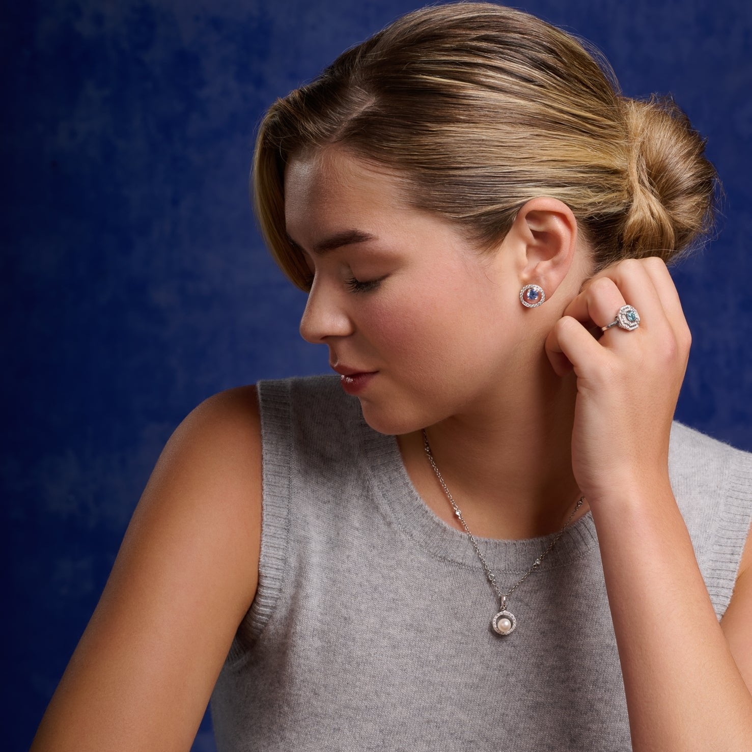 Rosetta Earring Halos 18ct White Gold - Diamond Pavé