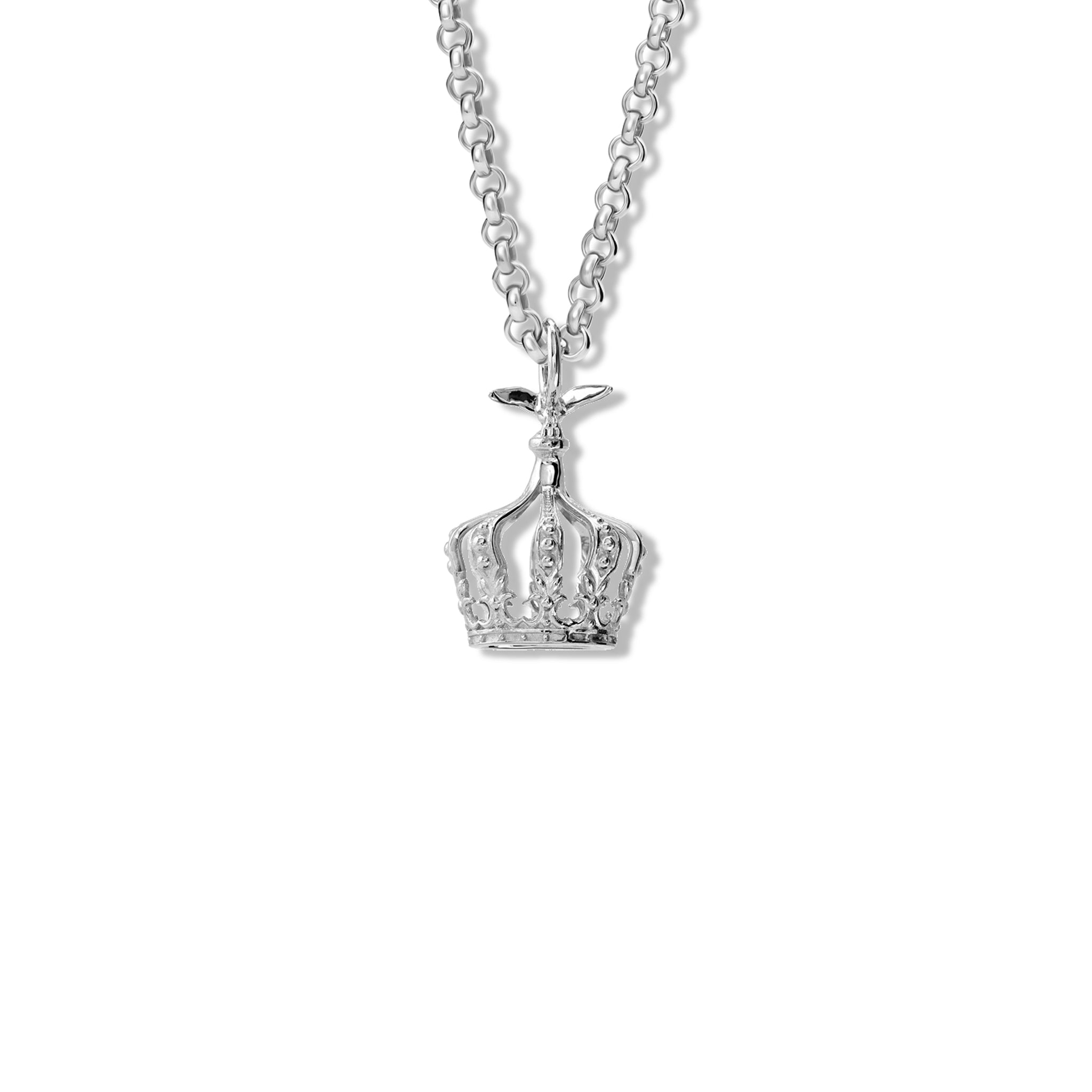 Handcrafted silver charm pendant inspired by a crown in the Museu Historico Nacional in Rio de Janeiro, Brazil.