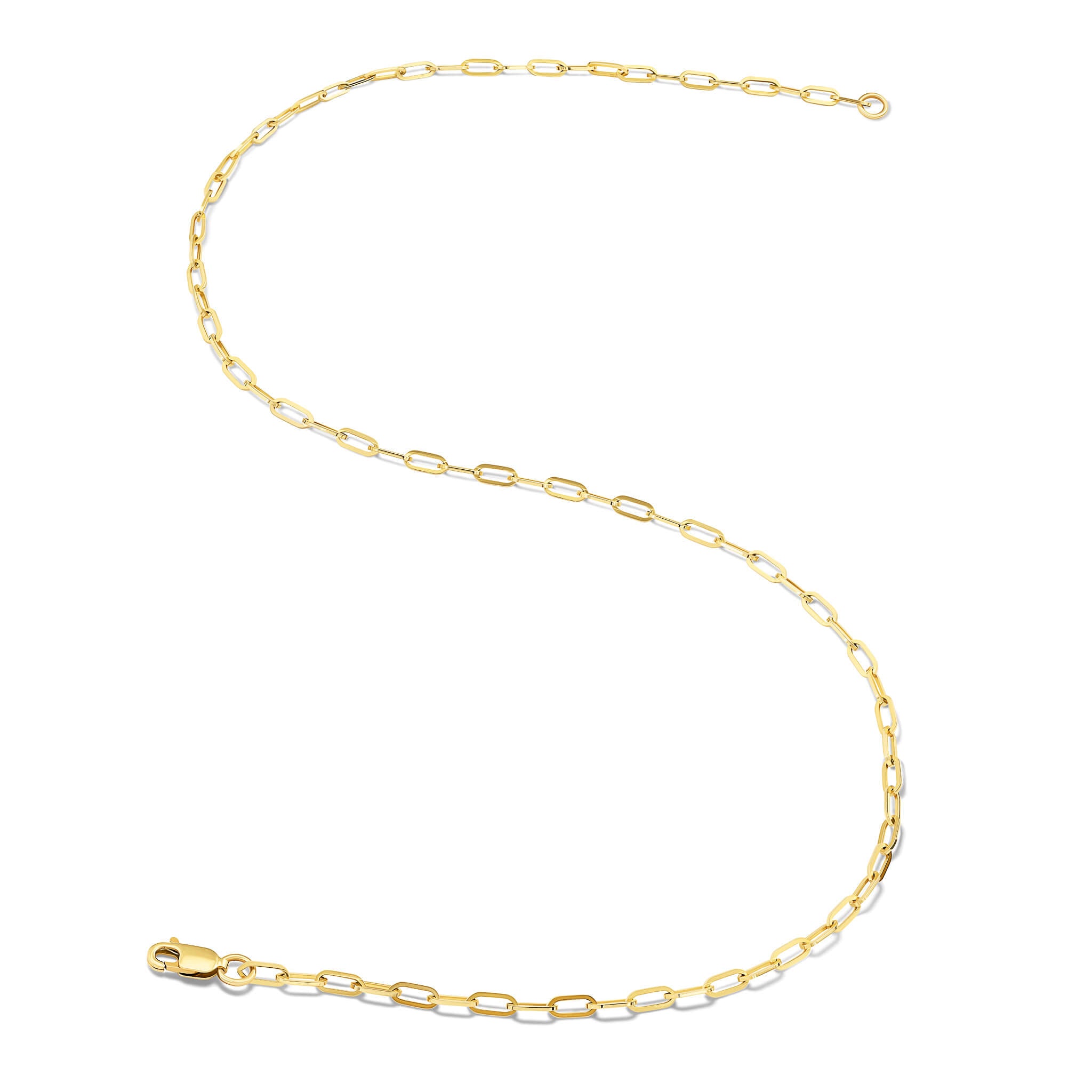 Marine light yellow gold chain with rectangular nautical-style links from Cassandra's Classic collection, suitable for men and women