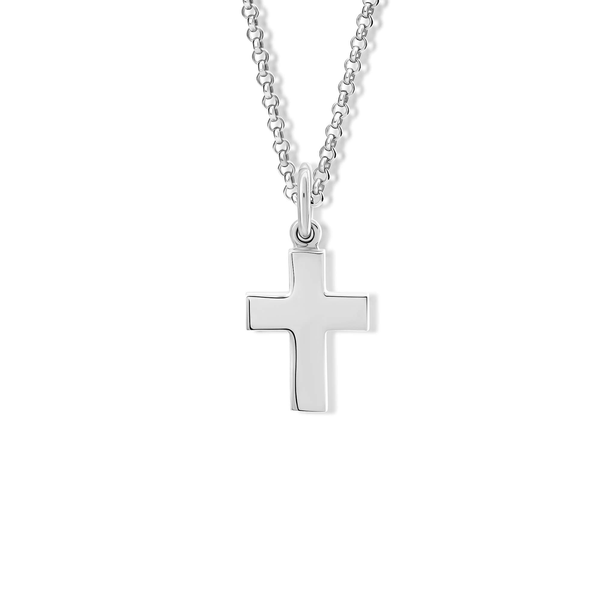 Handcrafted silver cross necklace pendant