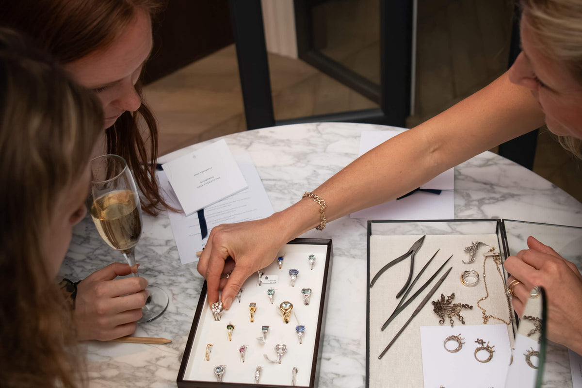 Staff guiding guests through bespoke projects and engagement rings