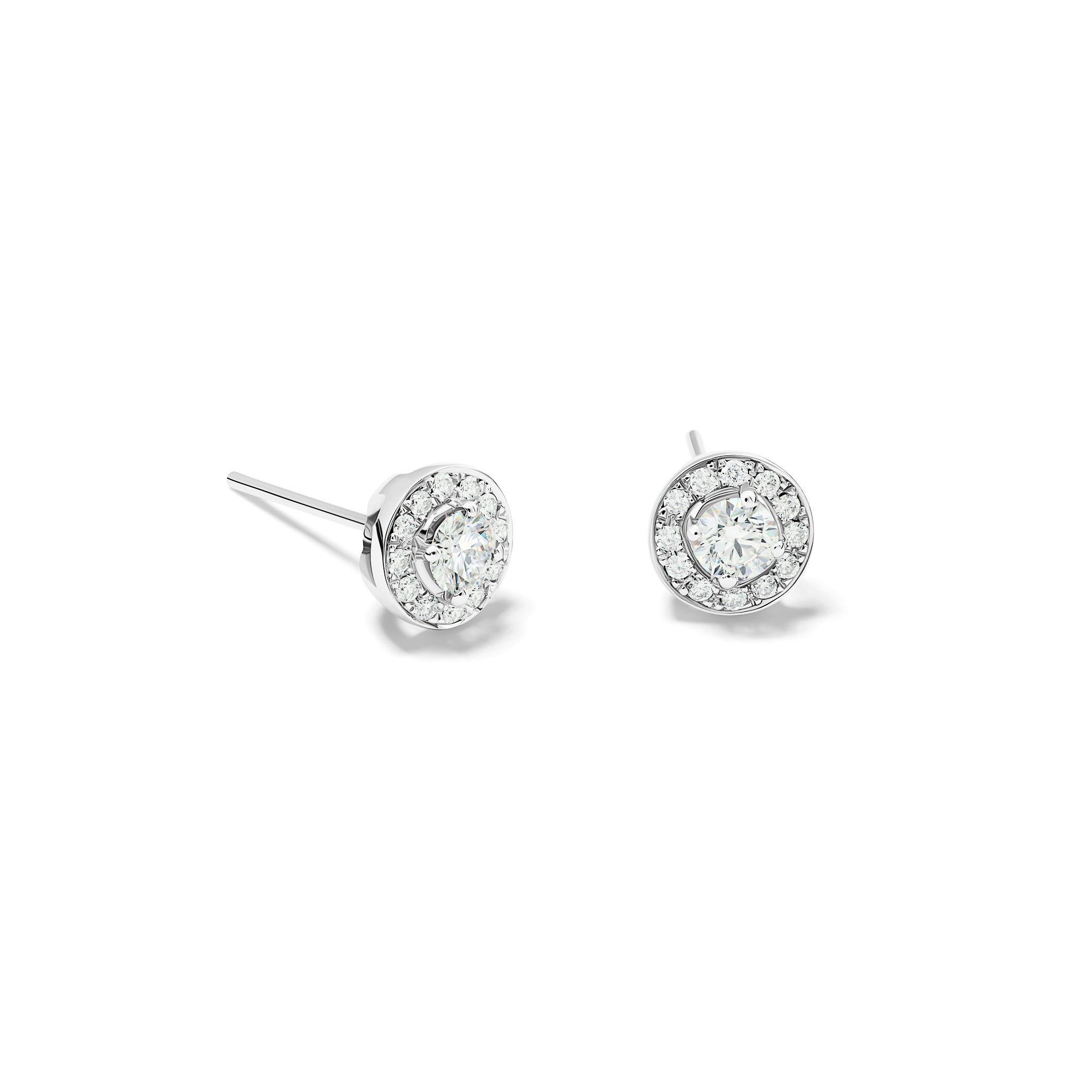 Interchangeable white gold stud earrings with diamond pave from cassandra goad’s classic collection
