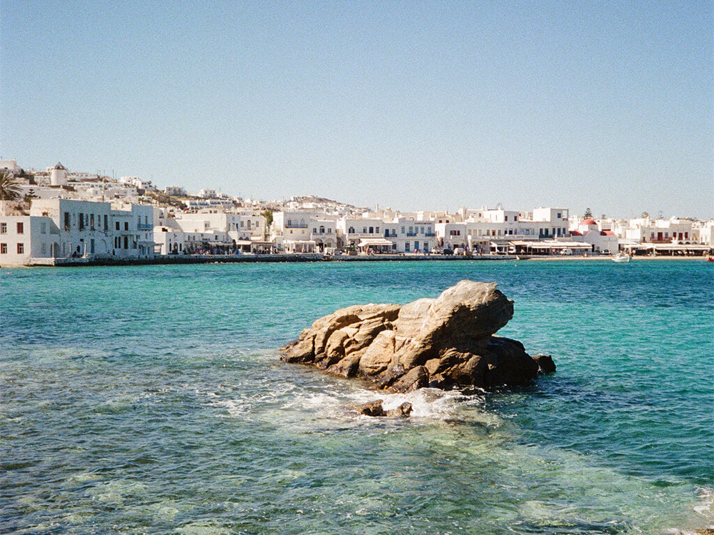 Film phot of Greece and the sea