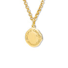 Courage, Perseverance, Patience Quote Pendant Yellow Gold