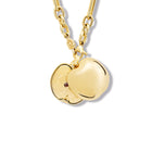 Apple Necklace Pendant Yellow Gold - Red Garnet