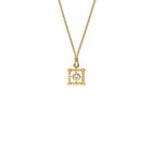 Mashrabiya Trellis Square Necklace Pendant Yellow Gold - Diamond