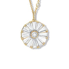 Roi Soleil Large Necklace Pendant Yellow Gold - White Topaz & Diamond