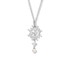 Huguenot Small Cross Pendant Silver - Pearl