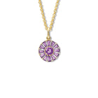 Roi Soleil Small Necklace Pendant Yellow Gold - Lilac Amethyst & Diamond