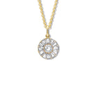 Roi Soleil Small Necklace Pendant Yellow Gold - White Topaz & Diamond