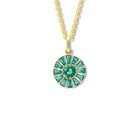 Roi Soleil Small Necklace Pendant 18ct Yellow Gold - Fine Emerald & Diamond
