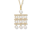 Couture Necklace Pendant Yellow Gold - Diamond Pavé & Pearl