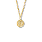 Shamrock Medallion Charm Pendant Yellow Gold