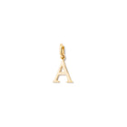 Alice Alphabet Initial Necklace Pendant Yellow Gold