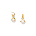 Stirrup Earring Drops Yellow Gold - Pearl