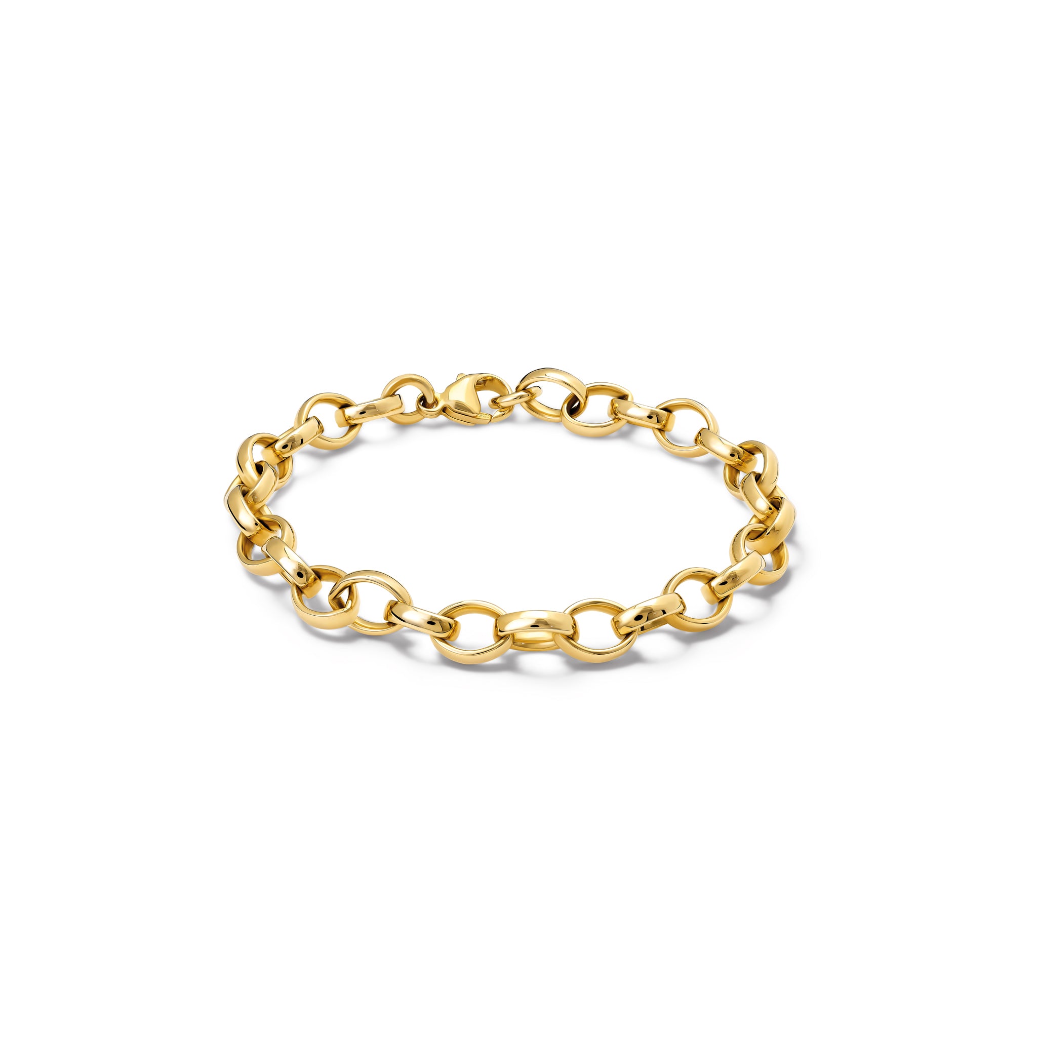 Belcher Oval Link Bracelet Yellow Gold