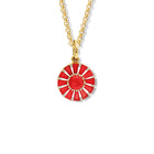 Roi Soleil Small Necklace Pendant Yellow Gold - Cornelian, Fire Opal & Diamond
