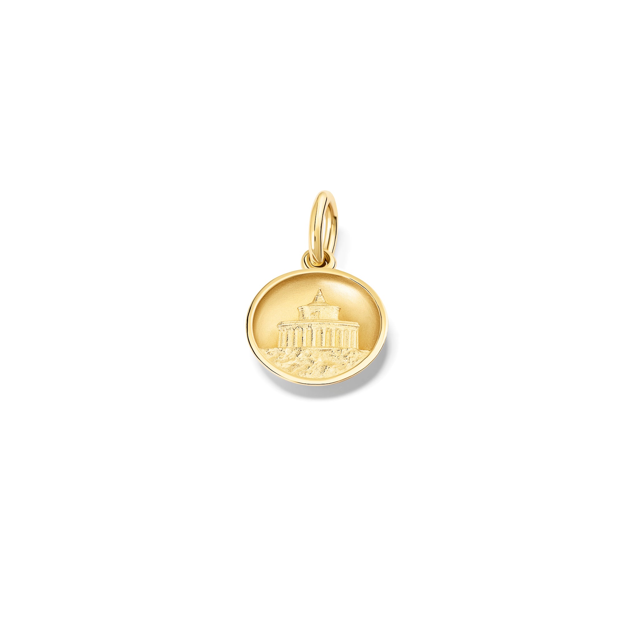 Handcrafted 9ct yellow gold necklace pendant with a lighthouse 'en relief'.