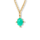 Compass Large Necklace Pendant Yellow Gold - Chrysoprase & Diamond
