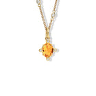 Compass Medium Necklace Pendant Yellow Gold - Citrine & Diamond
