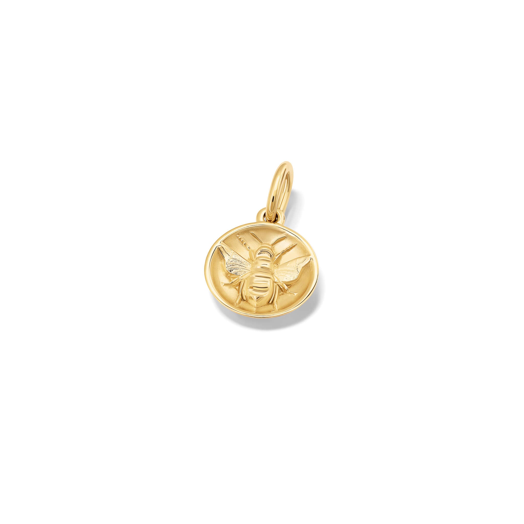 Handcrafted necklace pendant featuring a bee 'in relief'
