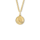 Temple of Heaven Medallion Charm Pendant Yellow Gold