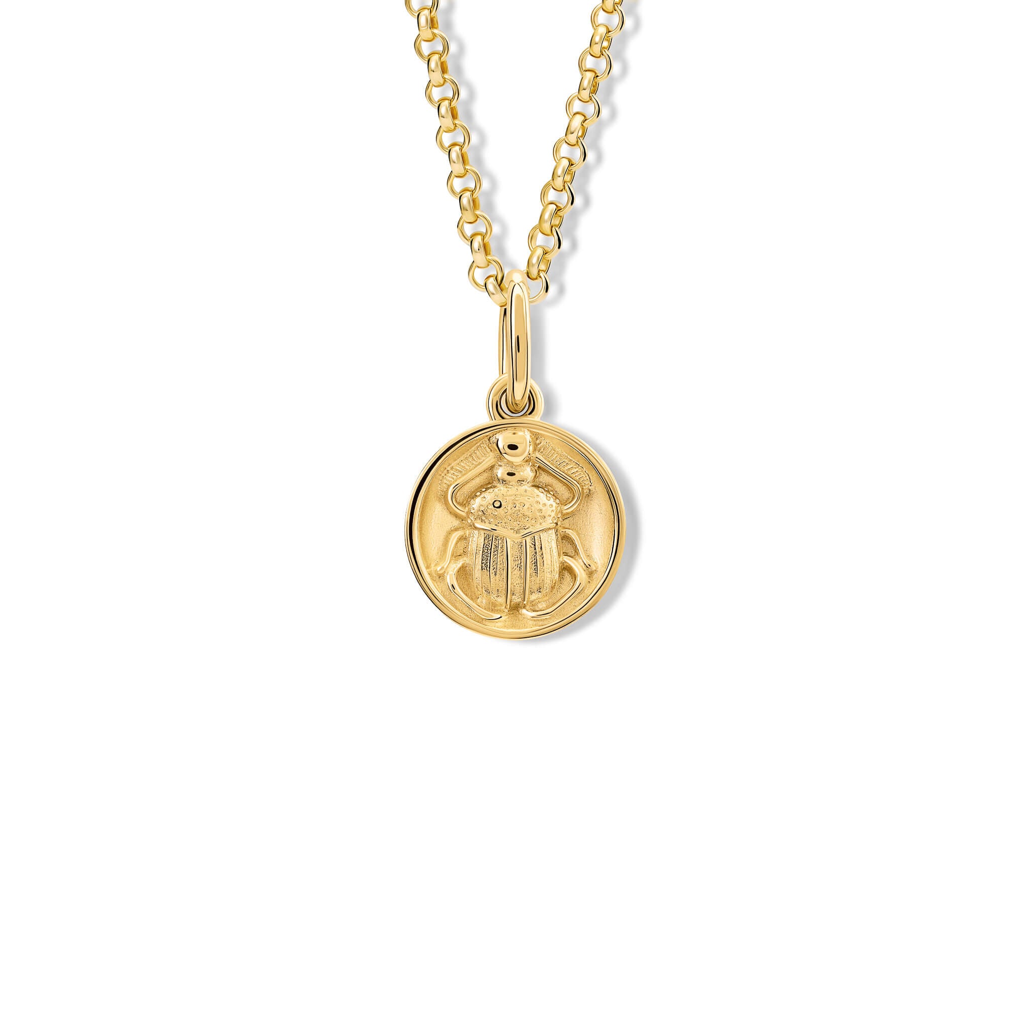 Handcrafted pendant featuring a beetle 'in relief'