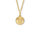 Mushroom Medallion Charm Pendant Yellow Gold