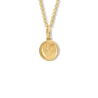 Tulip Medallion Necklace Charm Yellow Gold