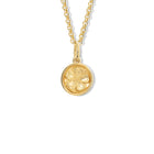 Plum Blossom Medallion Charm Pendant Yellow Gold