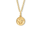 Bee Medallion Charm Pendant Yellow Gold